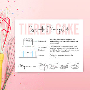 Cake Disassemble & Serving Guide Blush Pink Bakery Thank You Card
