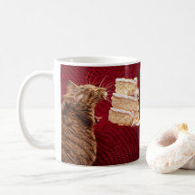 Cake Eating Kitty Coffee Mug