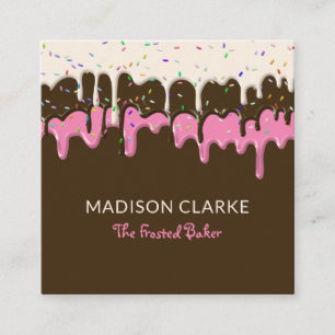 Cake Frosting Professional Baker Bakery Square Business Card