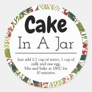 Cake In A Jar Christmas Idea Classic Round Sticker