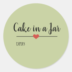 Cake in a Jar sage green Classic Round Sticker