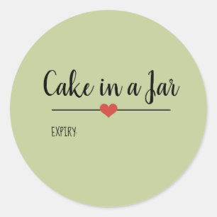 Cake in a Jar sage green Classic Round Sticker