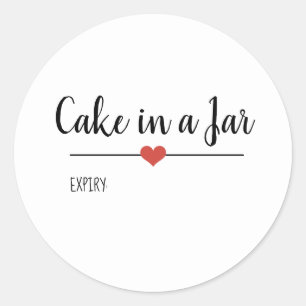 Cake in a Jar white script Classic Round Sticker