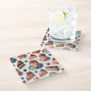 Cake in Your Face Glass Coaster