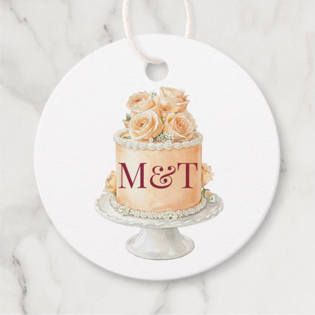 Cake Initials Favour Tags (Front)