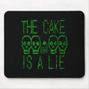 Cake Is A Lie Video Game Graphic Gamer Meme Gaming Mouse Pad
