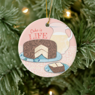 Cake is life sweets bakery baking Christmas Ceramic Ornament