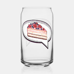 Cake Is My Love Language - Berry Cake Word Balloon Can Glass