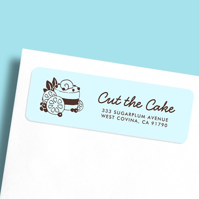 Cake Logo Bakery Business Return Address Label (Creator Uploaded)