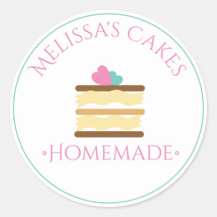 Cake Logo Stickers Homemade Bakery Slice of Cake