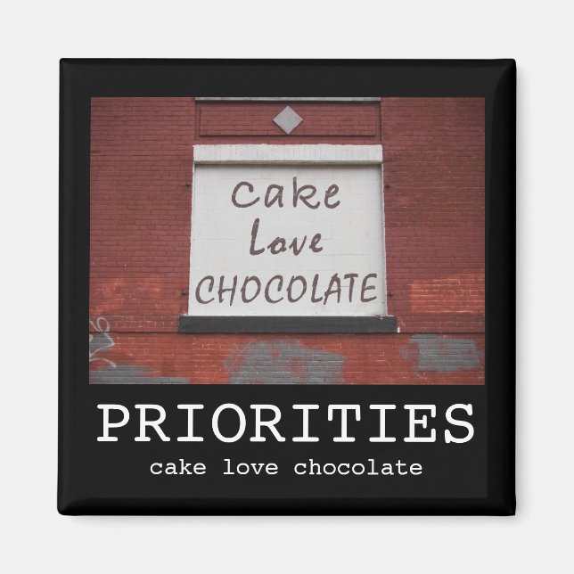 Cake Love Chocolate Graffiti Motivational magnet (Front)