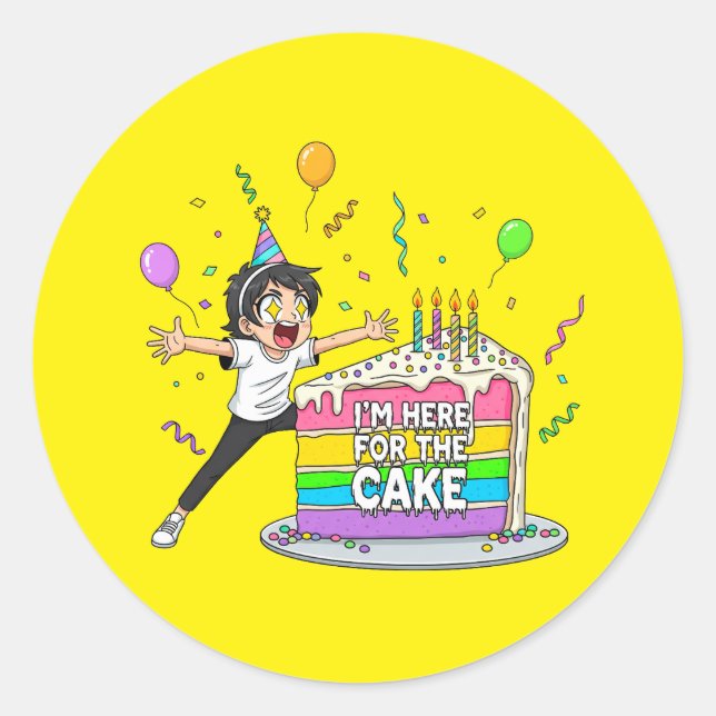 Cake Lover – Cute Birthday Gift Classic Round Sticker (Front)