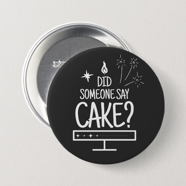Cake Lover Quote Minimal White Typography Black 7.5 Cm Round Badge (Front & Back)