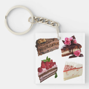 Cake Lovers Delicious Cakes Selection Key Ring