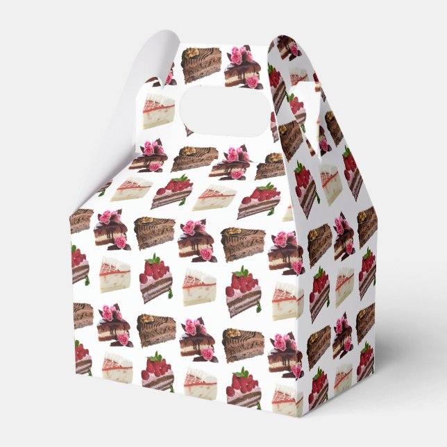 Cake Lovers Delicious Desserts Pattern Favour Box (Back Side)