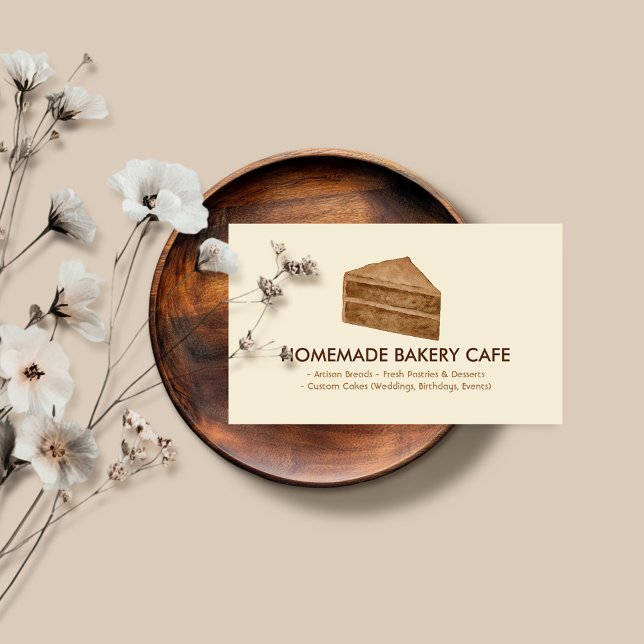 Cake Maker Cookie Wedding Birthday Bakery Minimal Business Card (Creator Uploaded)