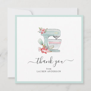 Cake mixer Bridal Shower Square Thank you Card