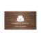 Cake Monogram Logo in White on Brown Woodgrain