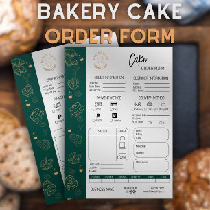 Cake Order Form Bakery Small Business Wedding Cake Flyer