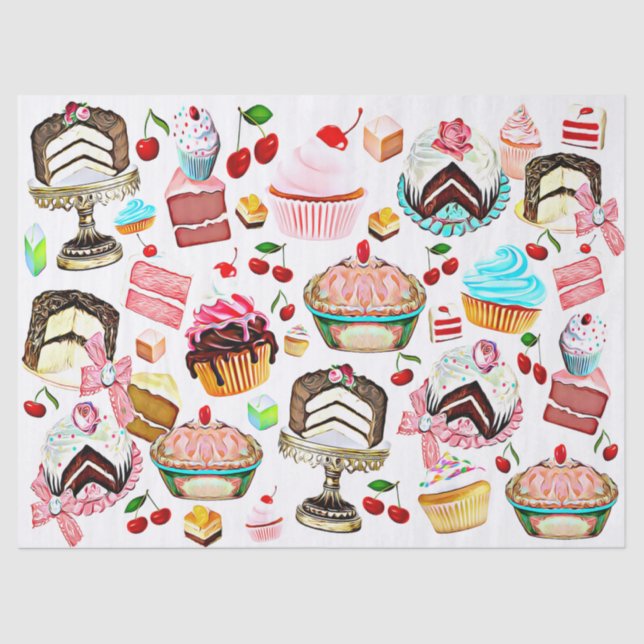 Cake Patisserie Pastry Cupcake Petit Four Tissue Paper (Front)