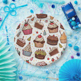 Cake Pattern Paper Napkin Plate