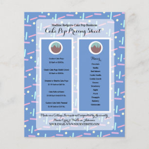 Cake Pop Business Logo Sprinkles Pricing List Flyer