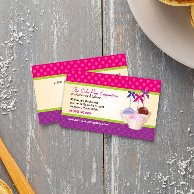 Cake Pop Pattern Business Card (Cake Pop Pattern Business Card)