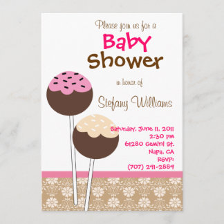 Cake Pops Baby Shower Invitation