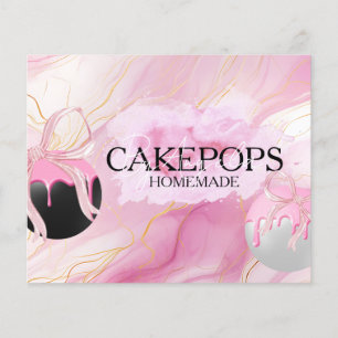 Cake Pops Baker Bakery Treats Pink Flyer