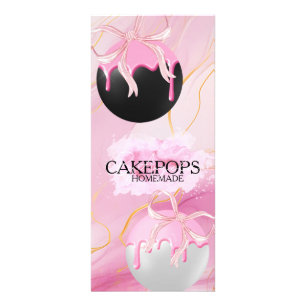Cake Pops Baker Bakery Treats Pink Rack Card