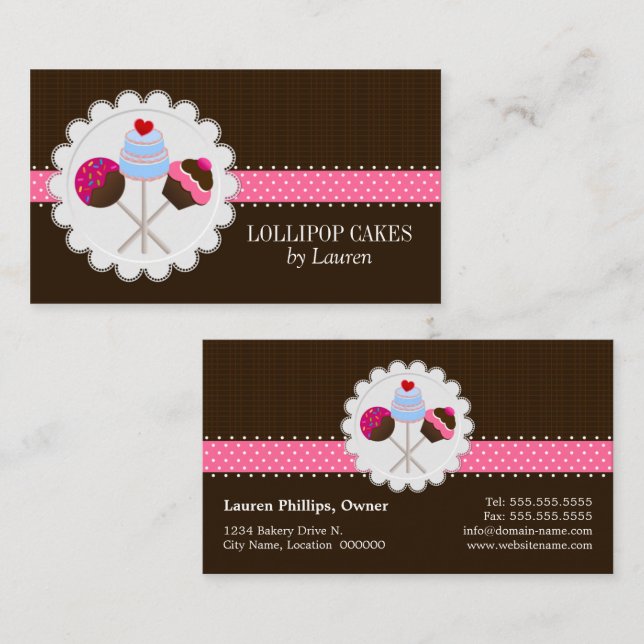 Cake Pops Baker Business Card (Front/Back)