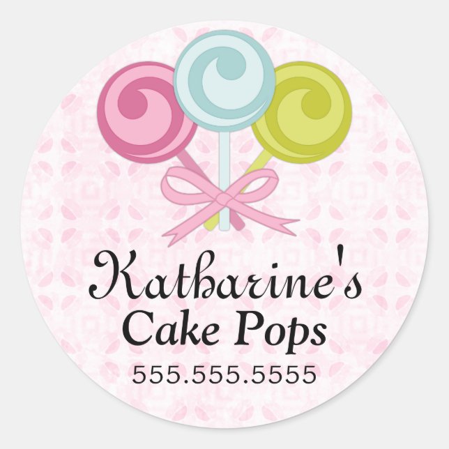 Cake Pops Bakery Box Seals (Front)