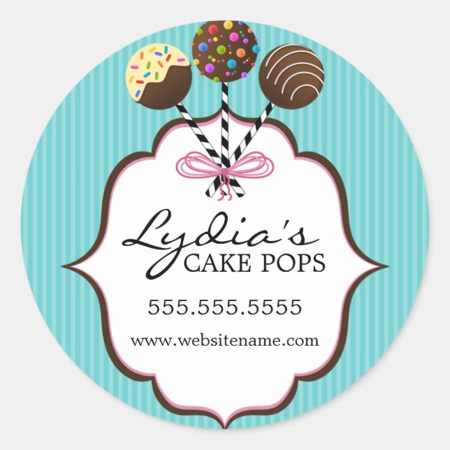 Cake Pops Bakery Box Seals (Front)