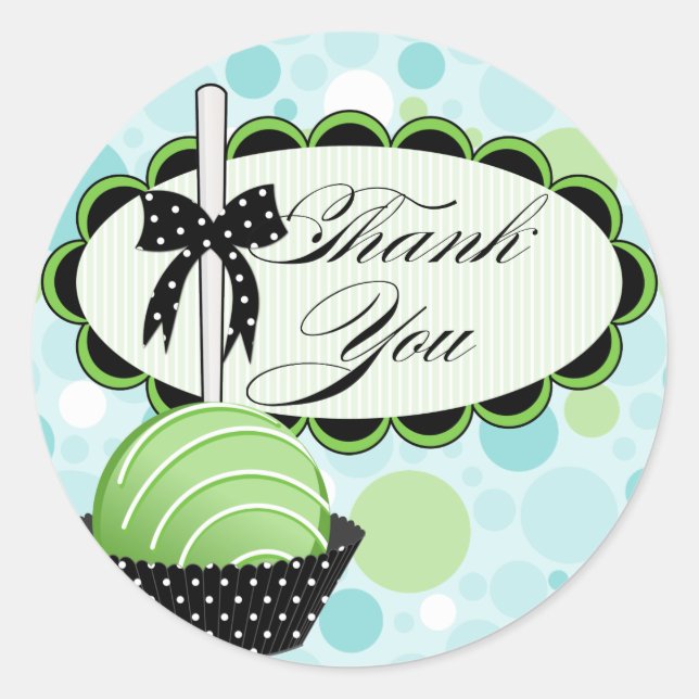 Cake Pops Bakery Thank You Box Seal (Front)