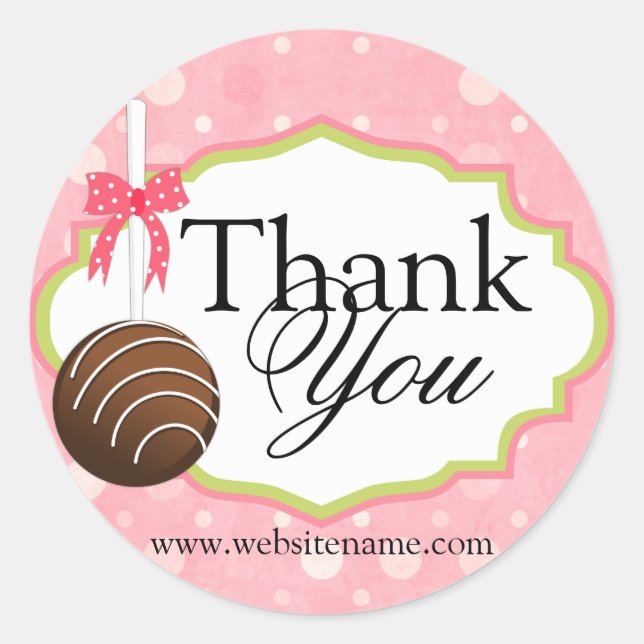 Cake Pops Bakery Thank You Classic Round Sticker (Front)
