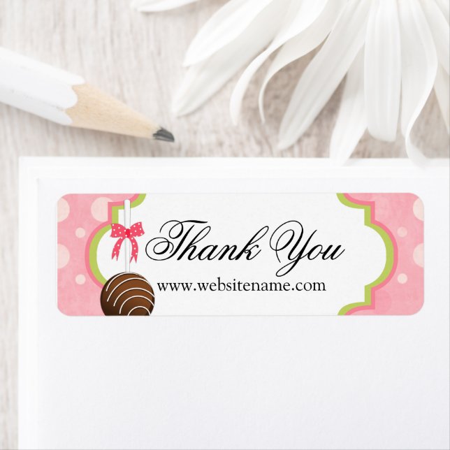 Cake Pops Bakery Thank You Return Address Label (Insitu)