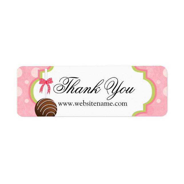 Cake Pops Bakery Thank You Return Address Label (Front)