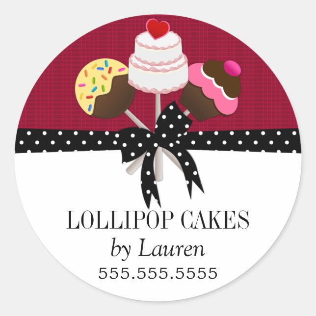 Cake Pops Burgundy Box Seals (Front)