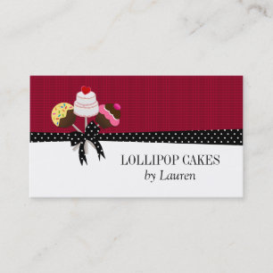 Cake Pops Burgundy Business Cards