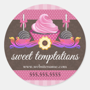 Cake Pops Cookie and Cupcake Bakery Box Seals