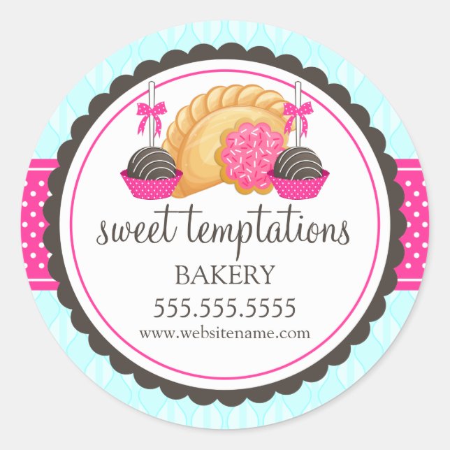 Cake Pops Cookie Turnover Bakery Box Seals (Front)