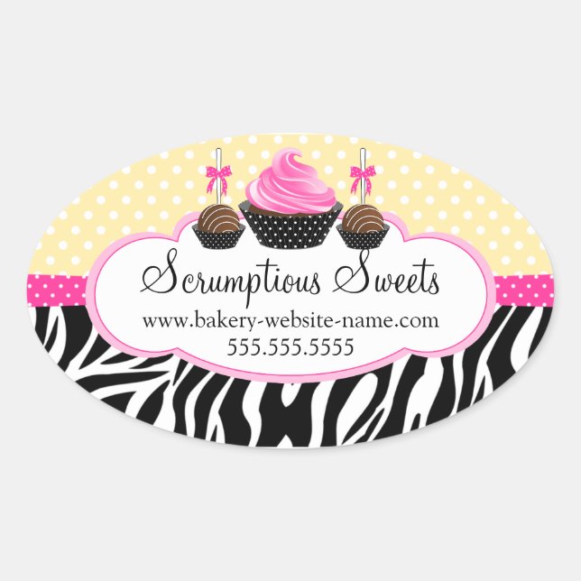 Cake Pops Cupcake Bakery Box Seal (Front)