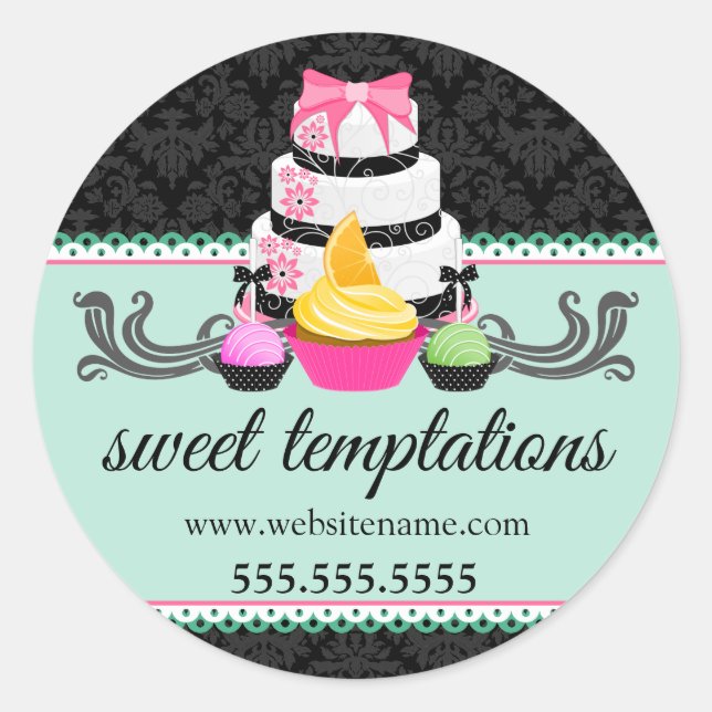 Cake Pops Cupcake Cake Bakery Box Seals (Front)