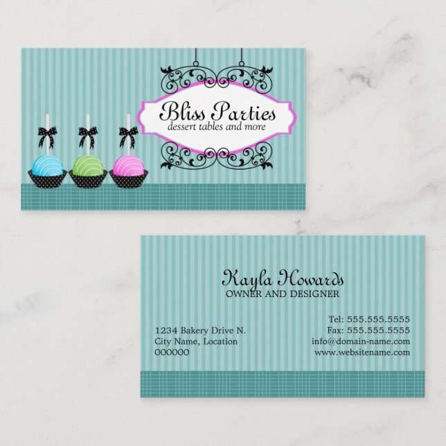 Cake Pops Desserts Business Card (Front/Back)