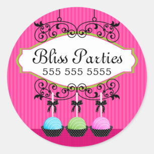 Cake Pops Desserts Fuchsia Box Seals