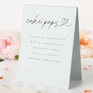 Cake Pops Flavors Dessert Table Wedding Tent Sign