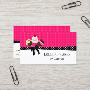 Cake Pops Fuchsia Business Card
