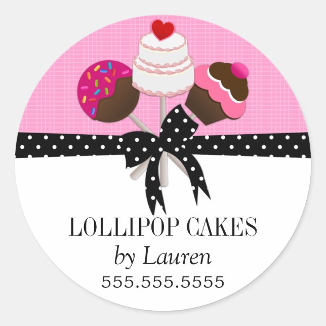 Cake Pops Fuchsia Stickers (Front)