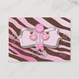 Cake Pops Gift Certificate Zebra Pink Brown Retro