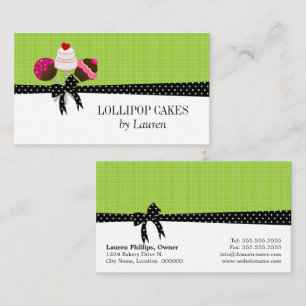 Cake Pops Green Business Card
